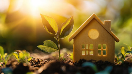 Real estate investment value and risk affected by energy-efficient properties. Focus on sustainability and property development.の素材