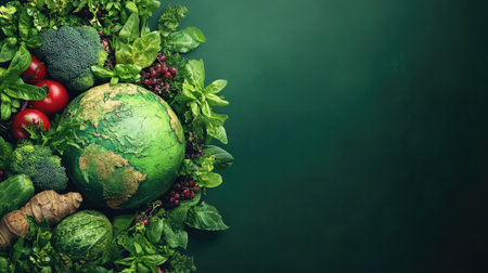 A thoughtful World Food Safety Day background, with space for text, highlighting the global significance of food safety in protecting public health.の素材