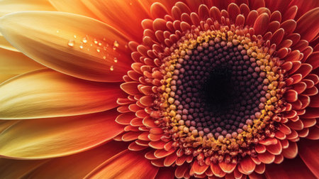 A beautiful macro photograph of a Gerbera flower, showcasing its natural elegance and vibrant colors, perfect for a floral card or background.の素材
