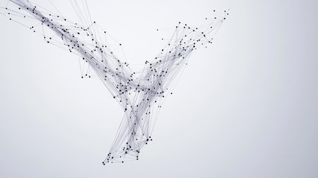 A sleek, modern "Y" composed of tech-inspired lines and nodes, symbolizing progress and connectivity, displayed on a plain white background.の素材