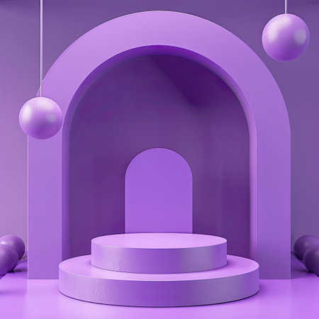 Podium Background 3D Product Platform Display Violet Purple Stage Pedestalの素材