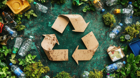 Circular economy visualized with sustainable practices, showcasing waste reduction, resource efficiency, and environmental benefits.の素材