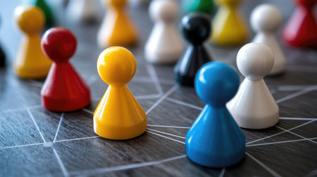 Leaders strategically positioning nodes in a human resources network, symbolizing the crafting of an effectiveの素材