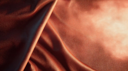 Soft, textured fabric creates an elegant background, perfect for showcasing fashion or design concepts. The warm tones and subtle lighting enhance visual appeal.の素材