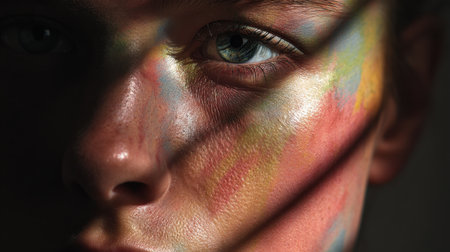 This captivating close-up image showcases a personの素材