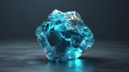 This captivating blue crystal showcases intricate reflections and textures, making it perfect for artistic, design, or nature-themed projects looking for vivid visuals.の素材