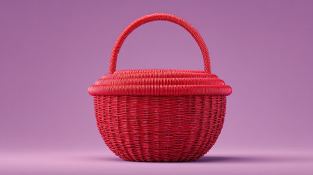 This vibrant red woven basket features a modern design and smooth curves, ideal for stylish storage or decorative uses, perfect for any interior space.の素材