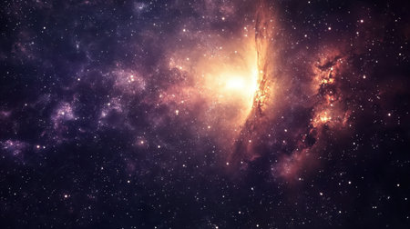 An enchanting cosmic background revealing a stunning nebula amidst a starry sky, showcasing the beauty and mystery of the universe in vivid colors and textures.の素材