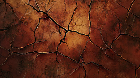 Abstract broken glass pattern with cracks spreading from the center, resembling a fractured surface.の素材