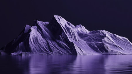 Dynamic purple polygonal landscape with a crystalline, faceted appearance, perfect for abstract designs.の素材