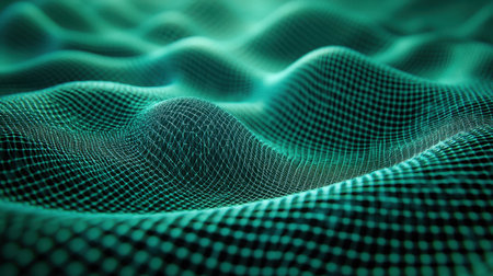 Dynamic green cellular pattern with a soft glowing effect, perfect for a modern futuristic themeの素材