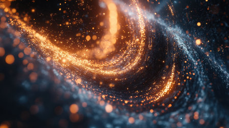 Quantum teleportation visualized with bright, interconnected particles linked by glowing quantum fields in a futuristic designの素材