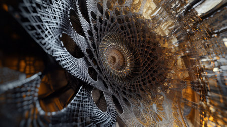 An automated textile production machine weaving intricate patterns at high speed.の素材