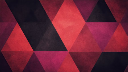 This abstract design features a striking geometric pattern with red and black triangles, perfect for creative projects or as a stylish background.の素材