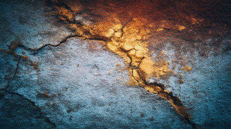 This image captures a textured surface featuring natural cracks in earthy tones, providing a unique backdrop for creative projects.の素材