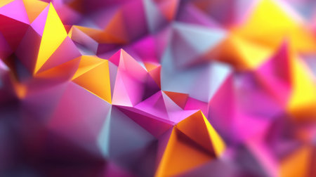 This colorful abstract background features geometric shapes and sharp edges, creating a modern and artistic visual appeal. Perfect for designs seeking vibrancy and creativity.の素材