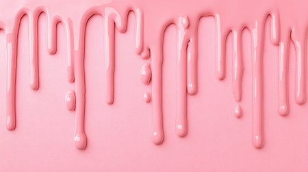 This image features pink paint dripping elegantly across a smooth surface, creating a visually striking and vibrant abstract background perfect for creative projects.の素材