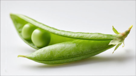This image features fresh green peas nestled in a pod, ideal for promoting healthy eating and culinary ideas. The vibrant colors highlight freshness and nutrition.の素材
