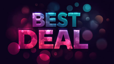 This vibrant graphic features the bold text "Best Deal" surrounded by colorful lighting effects, creating a striking visual suitable for promotional use.の素材