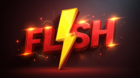 This eye-catching graphic features vibrant colors and a bold flash symbol, perfect for representing energy, power, and creativity in design projects.の素材