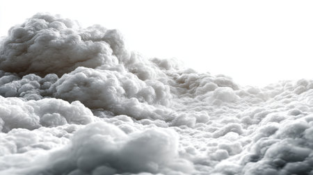 A captivating view of soft, billowing clouds creating a serene atmosphere, perfect for backgrounds, illustrations, or designs.の素材