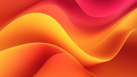Experience the beauty of vibrant colors with this flowing abstract background featuring smooth waves of orange, pink, and yellow. Perfect for creative projects.の素材
