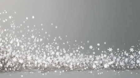 A captivating winter scene featuring sparkling snowflakes on a soft background, evoking a serene and magical atmosphere perfect for seasonal projects.の素材