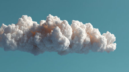 A stunningly realistic white cloud floats gently against a backdrop of clear blue sky. This image captures the beauty and serenity of nature, making it perfect for various creative projects.の素材