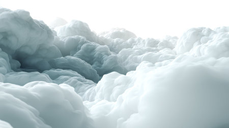 Discover a stunning view of soft and fluffy clouds set against a bright sky, perfect for nature-themed projects and serene designs.の素材