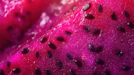 Discover the vibrant colors and intricate textures of dragon fruit in this close-up image. Perfect for healthy food themes and tropical cuisine.の素材