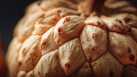 This close-up image highlights the fascinating texture and intricate details of a tropical fruit, perfect for culinary and health-related projects.の素材