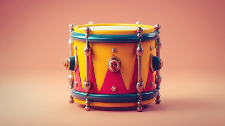 This vibrant and colorful drum serves as a stunning visual representation of music, creativity, and celebration, perfect for artistic projects.の素材