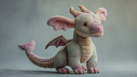 This charming pastel plush dragon toy features soft textures and whimsical details, making it an ideal gift for children and collectors.の素材