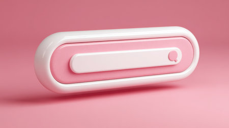 A minimalistic toggle switch design featuring smooth curves and a soft pink background, perfect for modern user interfaces or digital applications.の素材