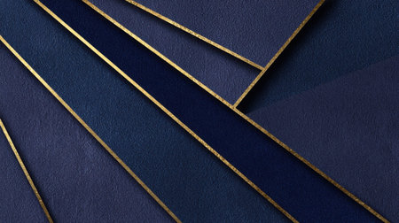 This elegant navy blue paper texture features striking gold accents, perfect for sophisticated backgrounds and creative design projects.の素材