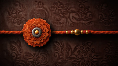 This stunning orange floral design on a textured background captures attention with its rich patterns and warm tones, perfect for celebrations.の素材