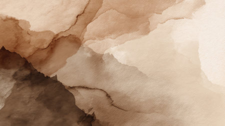 This artistic watercolor background showcases soft shades of beige and brown, offering a calming and elegant feel suitable for various design needs.の素材