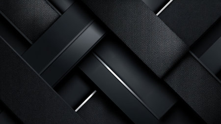 Explore a sleek abstract background featuring a woven design of black fabric and leather elements, ideal for modern artistic projects.の素材