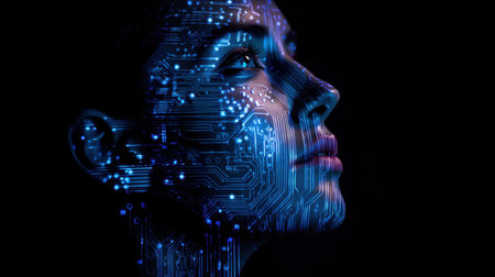 This captivating portrait features a womanの素材