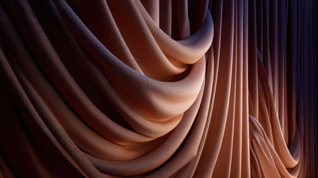This image showcases a stunning arrangement of soft drapery fabric, highlighting gentle curves and warm tones. Perfect as a background or texture for artistic projects.の素材