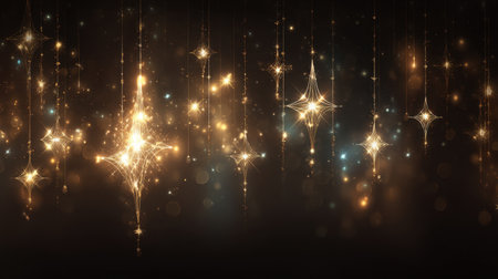 A captivating image featuring twinkling stars and glowing light effects, perfect for creating a magical atmosphere for celebrations and festive events.の素材
