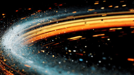 An astonishing display of vibrant motion featuring swirling sparks and glowing trails against a dark background, perfect for creative projects.の素材