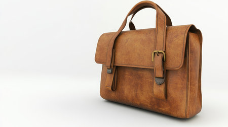 Stylish brown leather bag ideal for professionals and students. Perfect for office use, travel, or daily essentials with a timeless charm.の素材