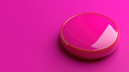 This captivating image features a vibrant pink circular object resting on a smooth pink surface, embodying a minimalist aesthetic with a striking color contrast.の素材