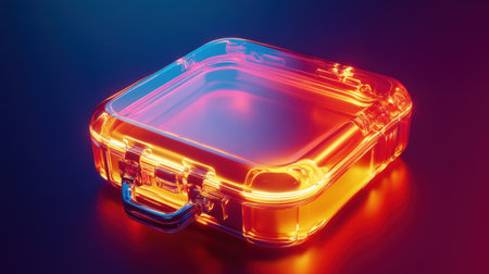 This striking transparent case features a modern design with vibrant lights, ideal for showcasing stylish storage solutions in any setting.の素材