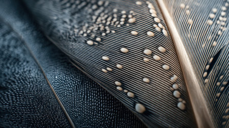 Discover the beauty of delicate feathers in this close-up image showcasing intricate patterns and unique textures under natural light.の素材