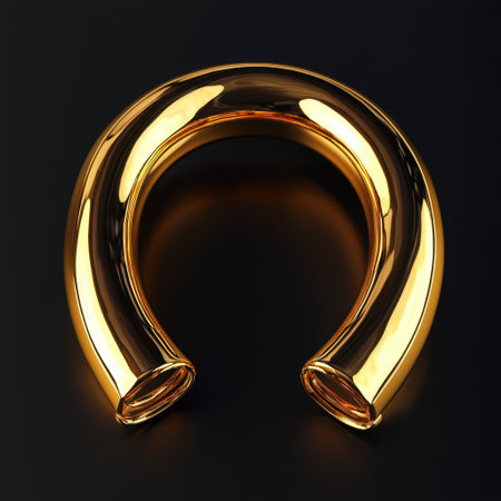 This stunning shiny golden sculpture features a smooth curved design, perfect for modern decor and artistic display. The reflections create a striking visual effect.の素材