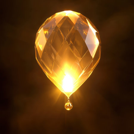 A stunning crystal balloon radiating light creates a mesmerizing visual effect. Capture the essence of elegance and beauty in this unique artwork.の素材