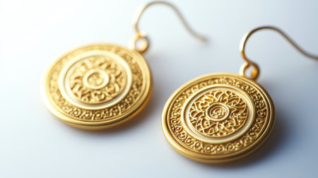 Discover these exquisite gold earrings featuring an intricate floral design that adds elegance to any outfit. Perfect for fashion enthusiasts!の素材