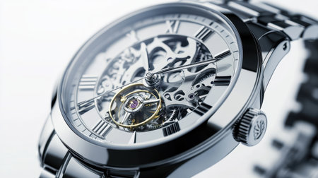 This stunning mechanical watch features an intricate design with a tourbillon movement, showcasing exceptional craftsmanship and luxury. Perfect for collectors.の素材